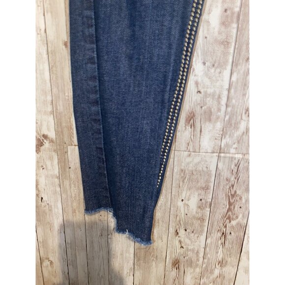 Women's House of Deréon Beyoncé Denim Blue Jeans Size 5/6 Gold Thick Stitch - Picture 3 of 13